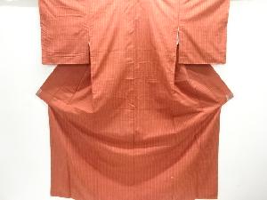 未使用品　縞織り出し手織り紬着物